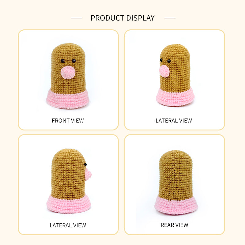 Crochet Mole Plush Toy, Handmade Amigurumi Animal Doll Gift