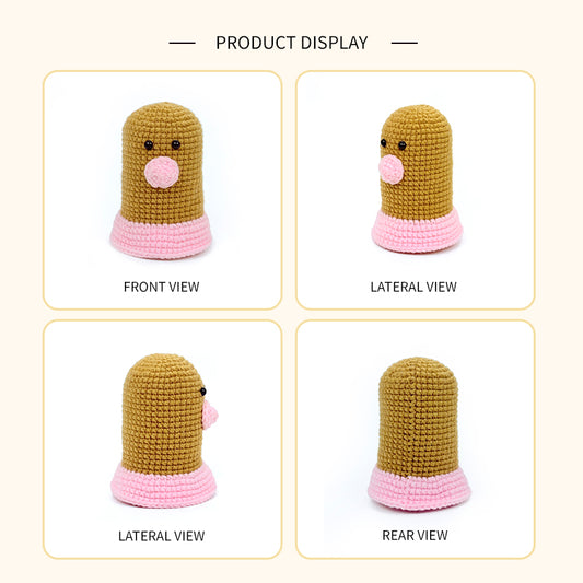 Crochet Mole Plush Toy, Handmade Amigurumi Animal Doll Gift
