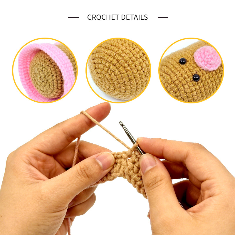 Crochet Mole Plush Toy, Handmade Amigurumi Animal Doll Gift