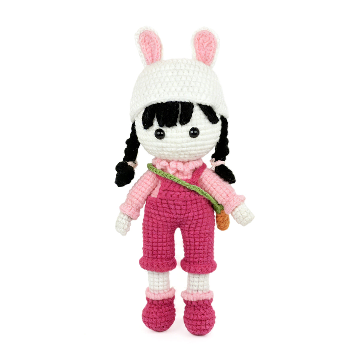 Crochet Bunny Girl Doll, Handmade Amigurumi Plush Toy for Kids Gift