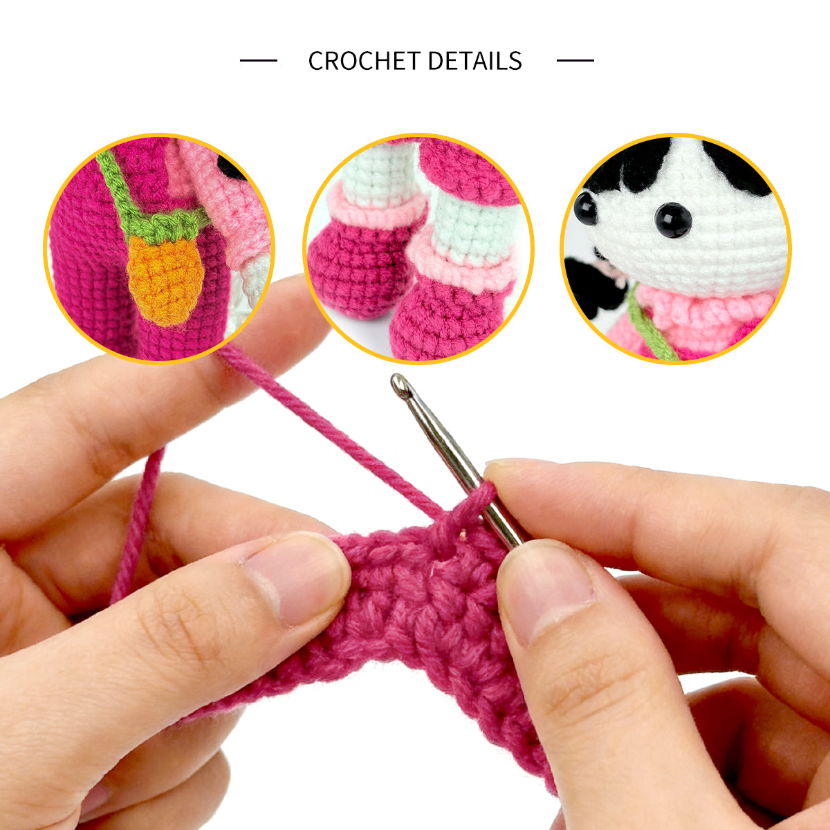 Crochet Bunny Girl Doll, Handmade Amigurumi Plush Toy for Kids Gift