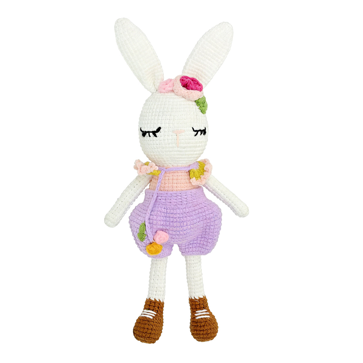 Crochet Bunny Doll, Handmade Amigurumi Rabbit Plush Toy for Kids Gift