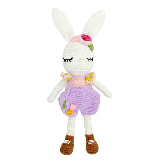 Crochet Bunny Doll, Handmade Amigurumi Rabbit Plush Toy for Kids Gift