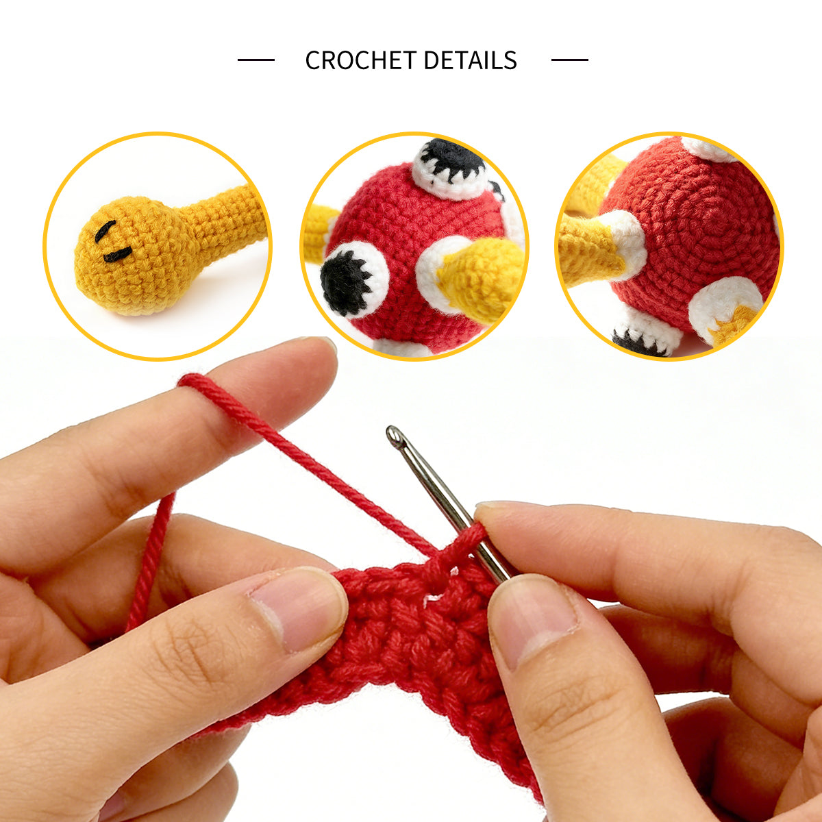 Handmade Crochet Red Shell Monster - Amigurumi Dinosaur Baby Toy