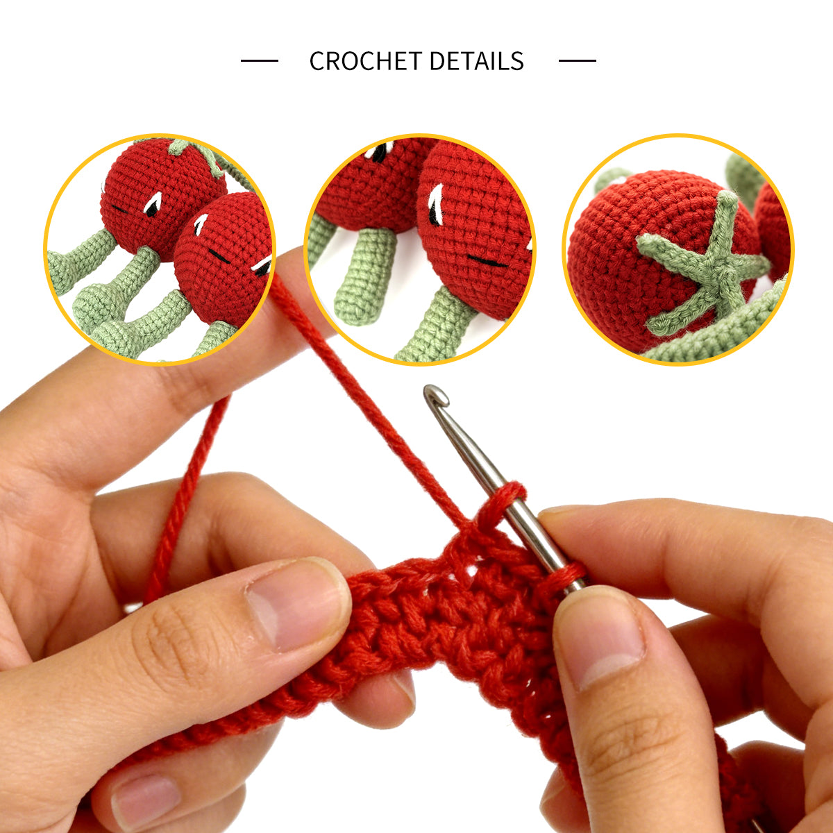 Crochet Cherry Plush Toy, Handmade Amigurumi Fruit Doll Gift