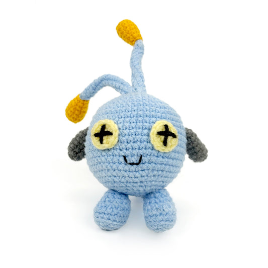 Handmade Crochet Blue Alien Plush Toy