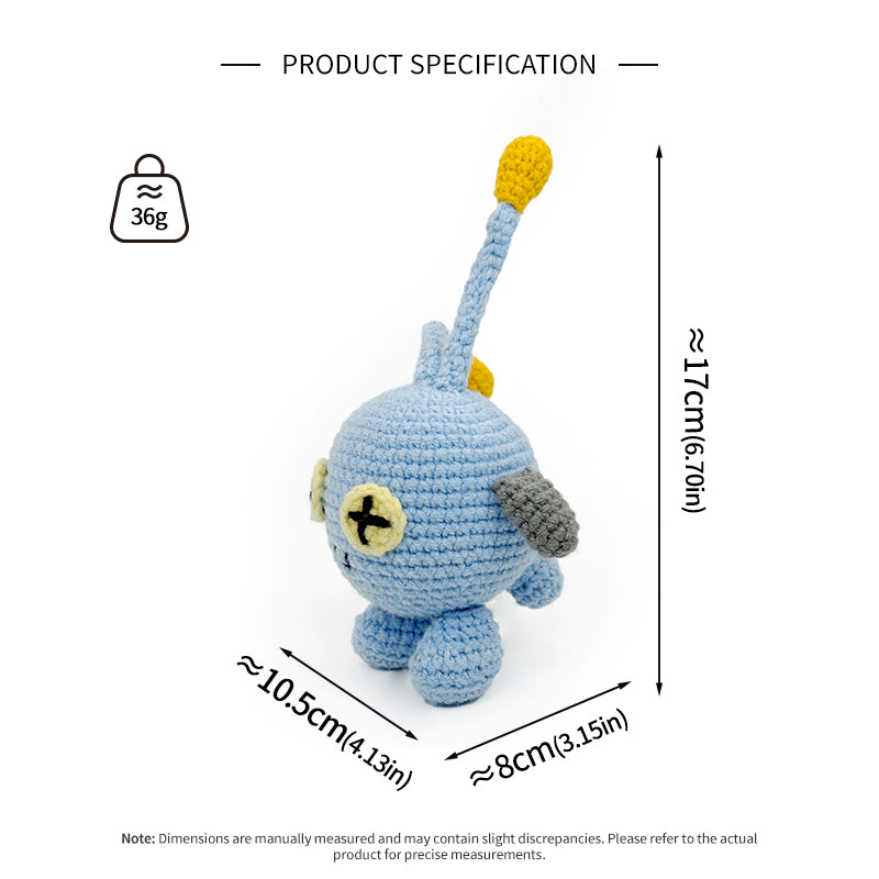 Handmade Crochet Blue Alien Plush Toy
