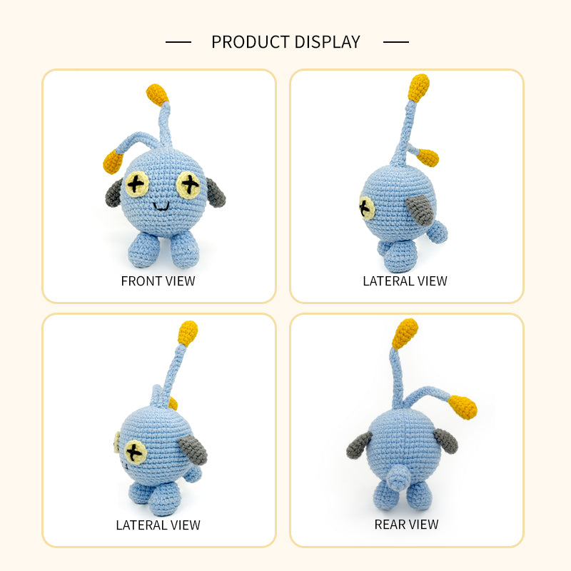 Handmade Crochet Blue Alien Plush Toy