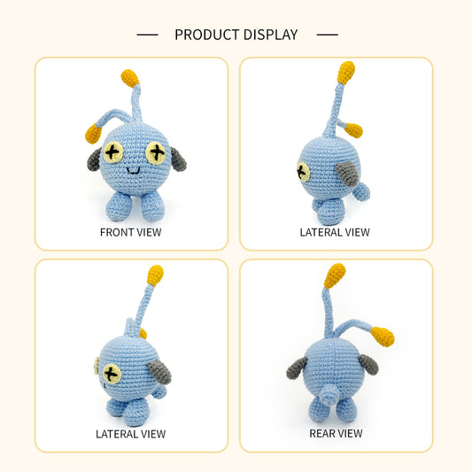 Handmade Crochet Blue Alien Plush Toy