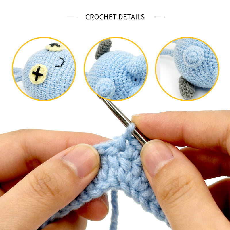 Handmade Crochet Blue Alien Plush Toy