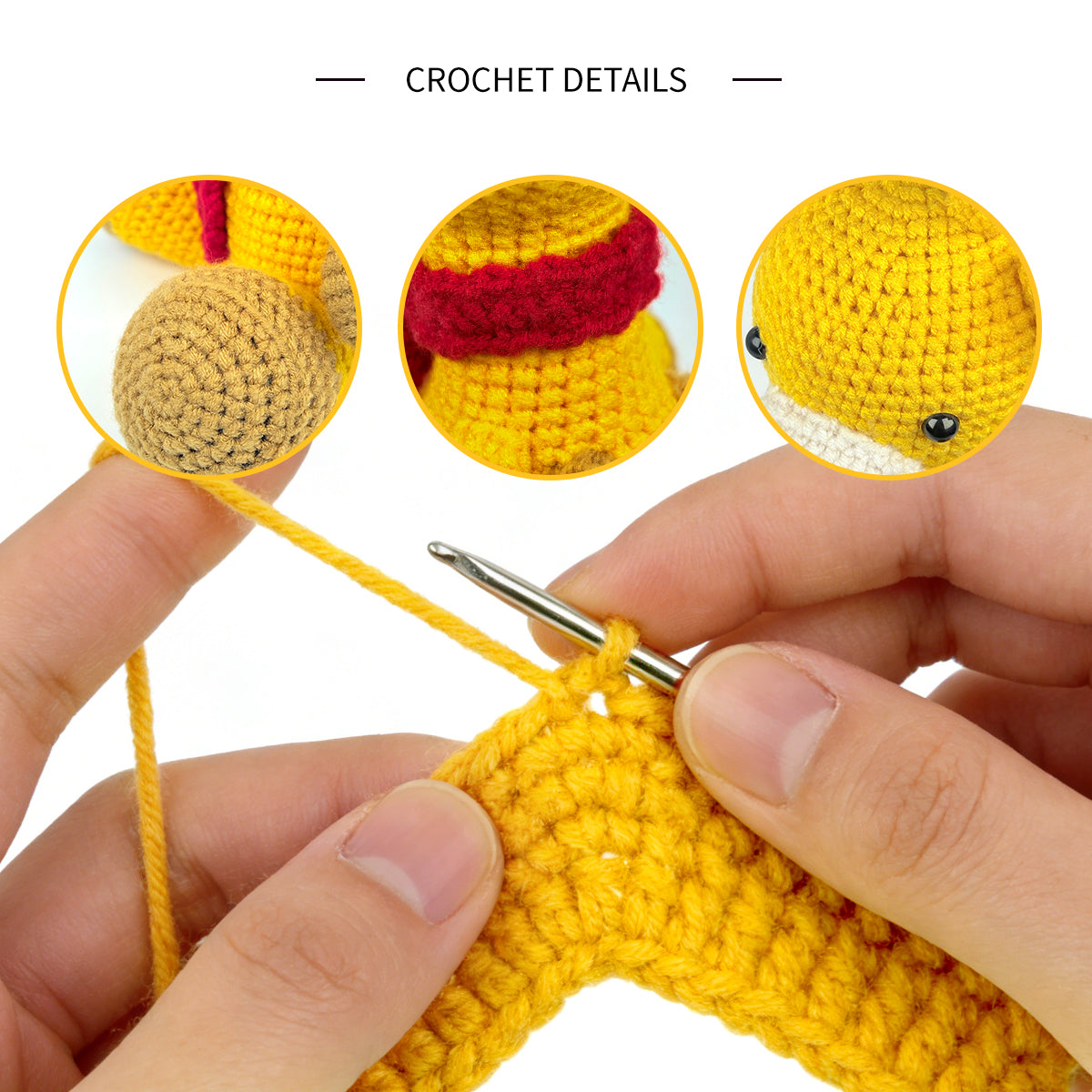 Crochet Giraffe Plush Toy, Handmade Amigurumi Animal Doll for Kids Gift