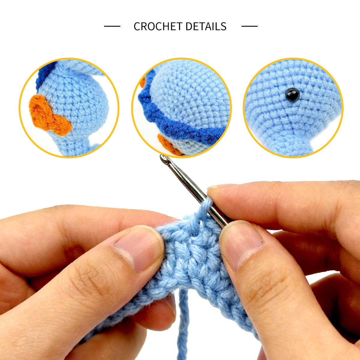 Crochet Seahorse Plush Toy, Handmade Blue Amigurumi Ocean Animal Doll Gift