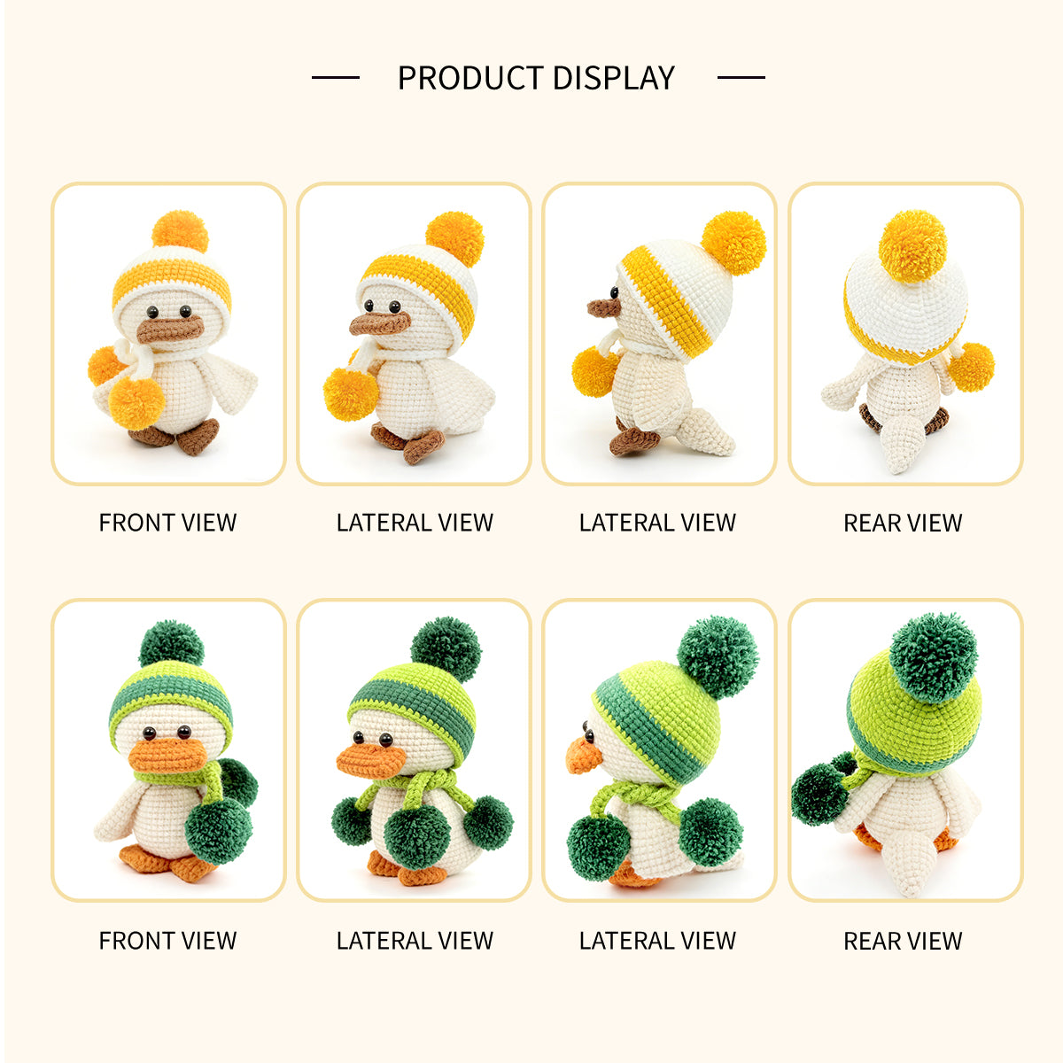 Matching Winter Duck Amigurumi Dolls - Cute Crochet Couple Plushies Gift