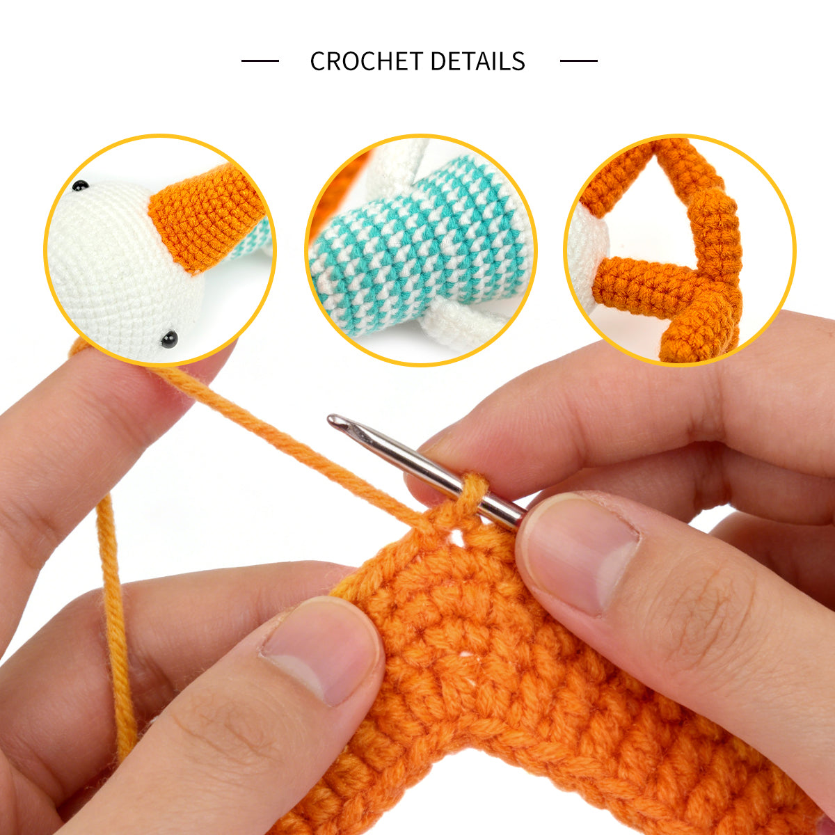 Crochet Stork Plush Toy, Handmade Amigurumi Bird Doll Gift