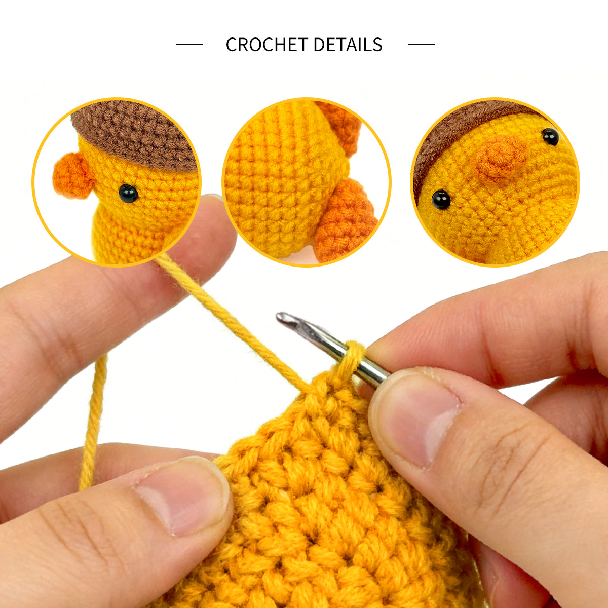 Crochet Duck Plush Toy Set, Handmade Amigurumi Bird Dolls Gift