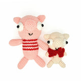 Crochet Pig Plush Toy Set, Handmade Amigurumi Animal Dolls Gift