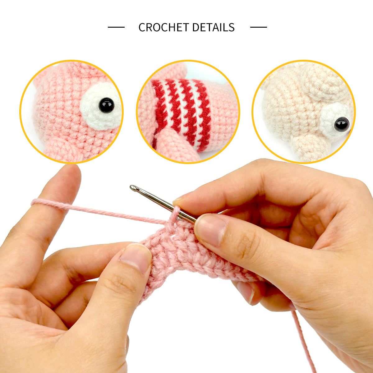Crochet Pig Plush Toy Set, Handmade Amigurumi Animal Dolls Gift