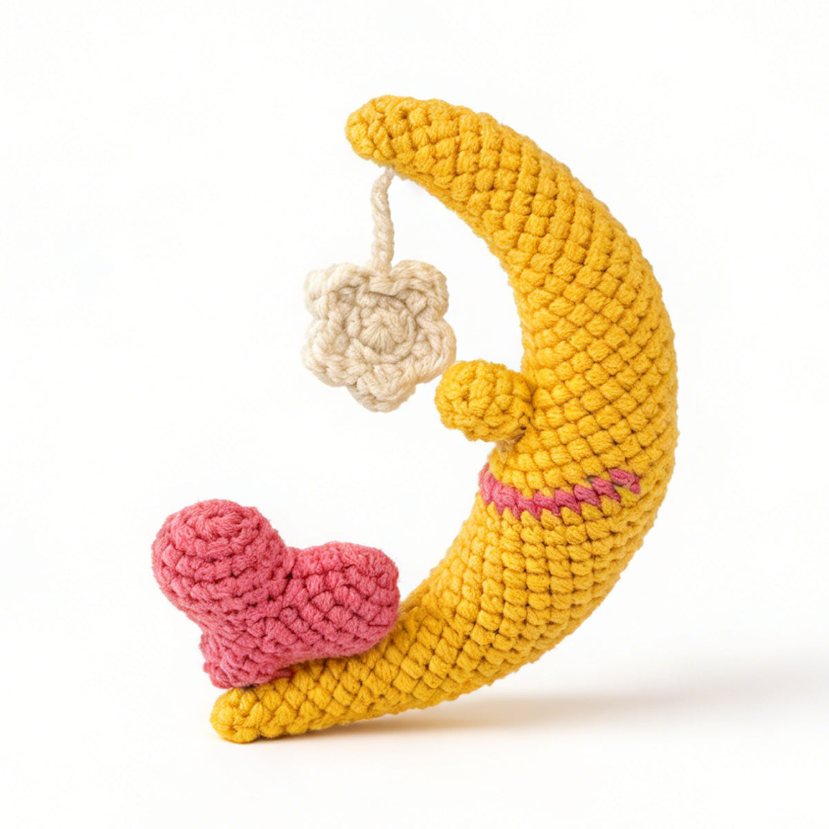 Handmade Crochet Moon and Star Baby Toy - Soft Amigurumi Nursery Decor