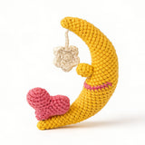 Handmade Crochet Moon and Star Baby Toy - Soft Amigurumi Nursery Decor