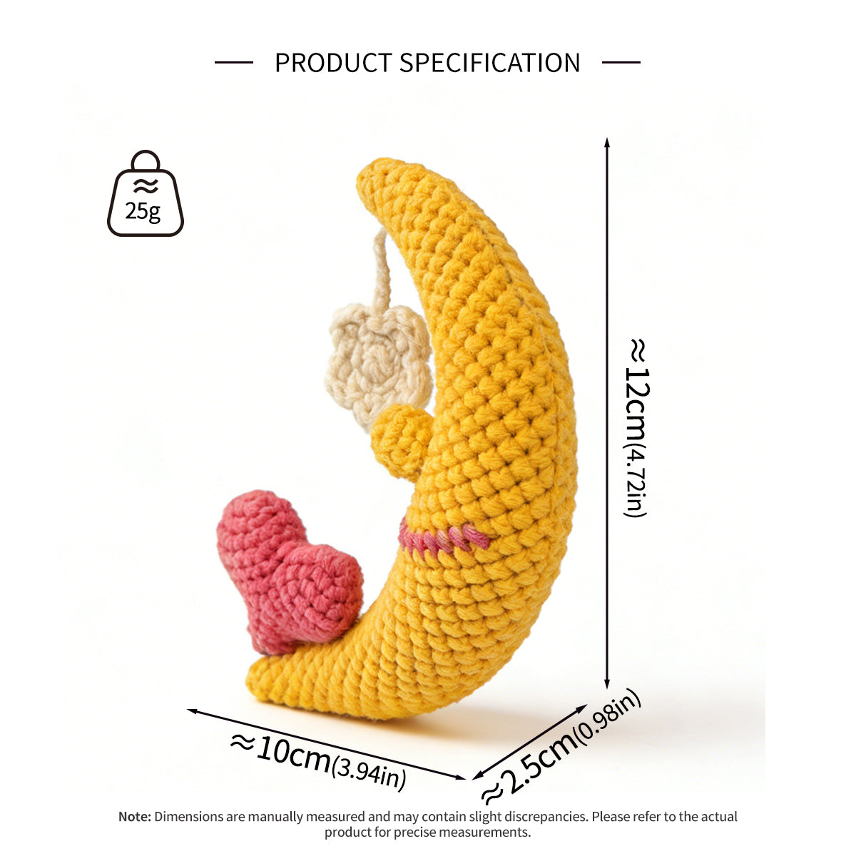 Handmade Crochet Moon and Star Baby Toy - Soft Amigurumi Nursery Decor