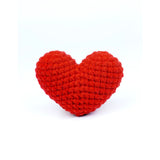 Red Crochet Heart Plush Toy