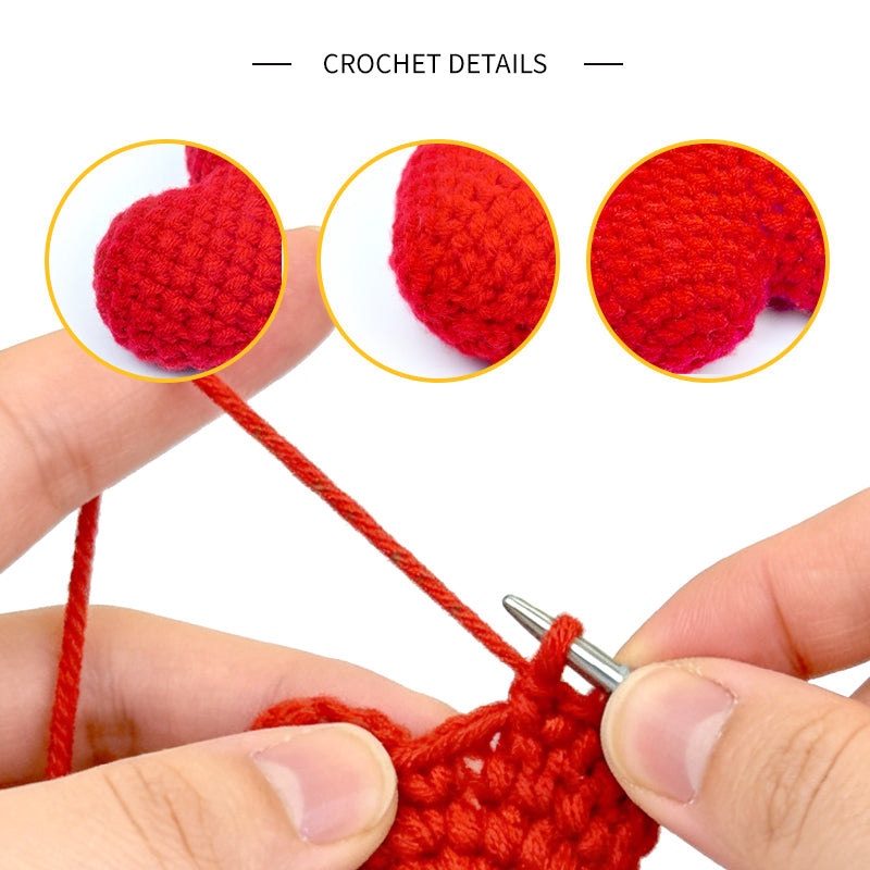 Red Crochet Heart Plush Toy