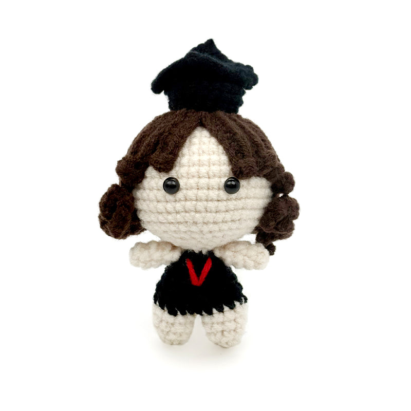 Crochet Witch Plush Doll, Handmade Amigurumi Halloween Toy Gift