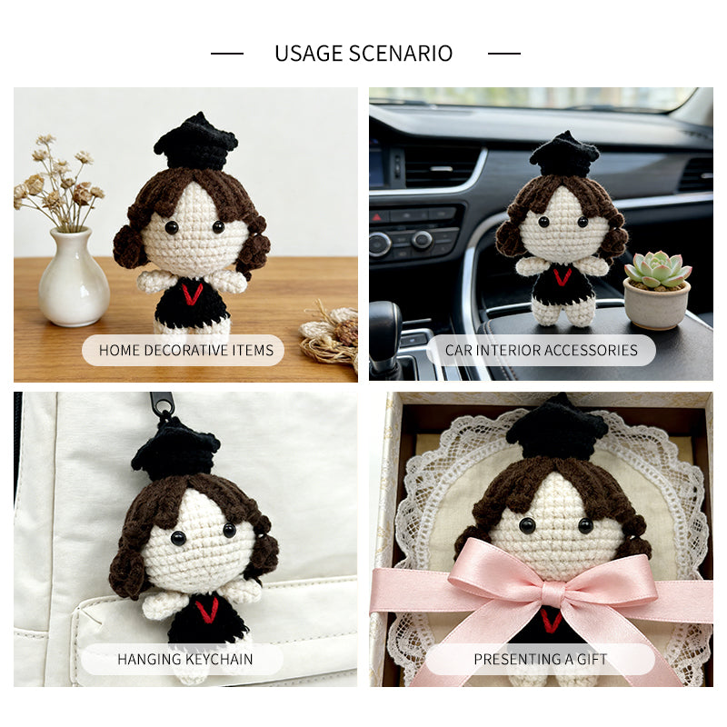 Crochet Witch Plush Doll, Handmade Amigurumi Halloween Toy Gift