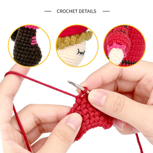 Crochet Girl Doll, Handmade Amigurumi Plush Toy for Kids Gift