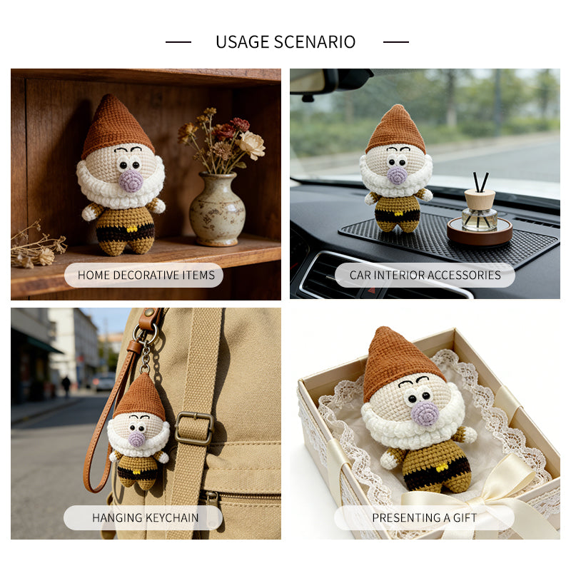 Crochet Gnome Plush Toy, Handmade Amigurumi Dwarf Doll Gift
