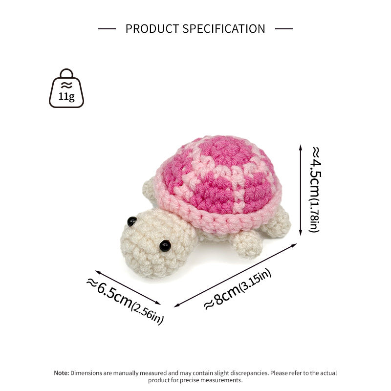 Crochet Turtle Plush Toy Set, Handmade Amigurumi Animal Dolls for Kids Gift