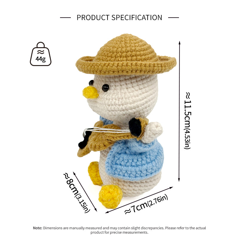 Crochet Music Bird Plush Toy Set, Handmade Amigurumi Duck Dolls Gift