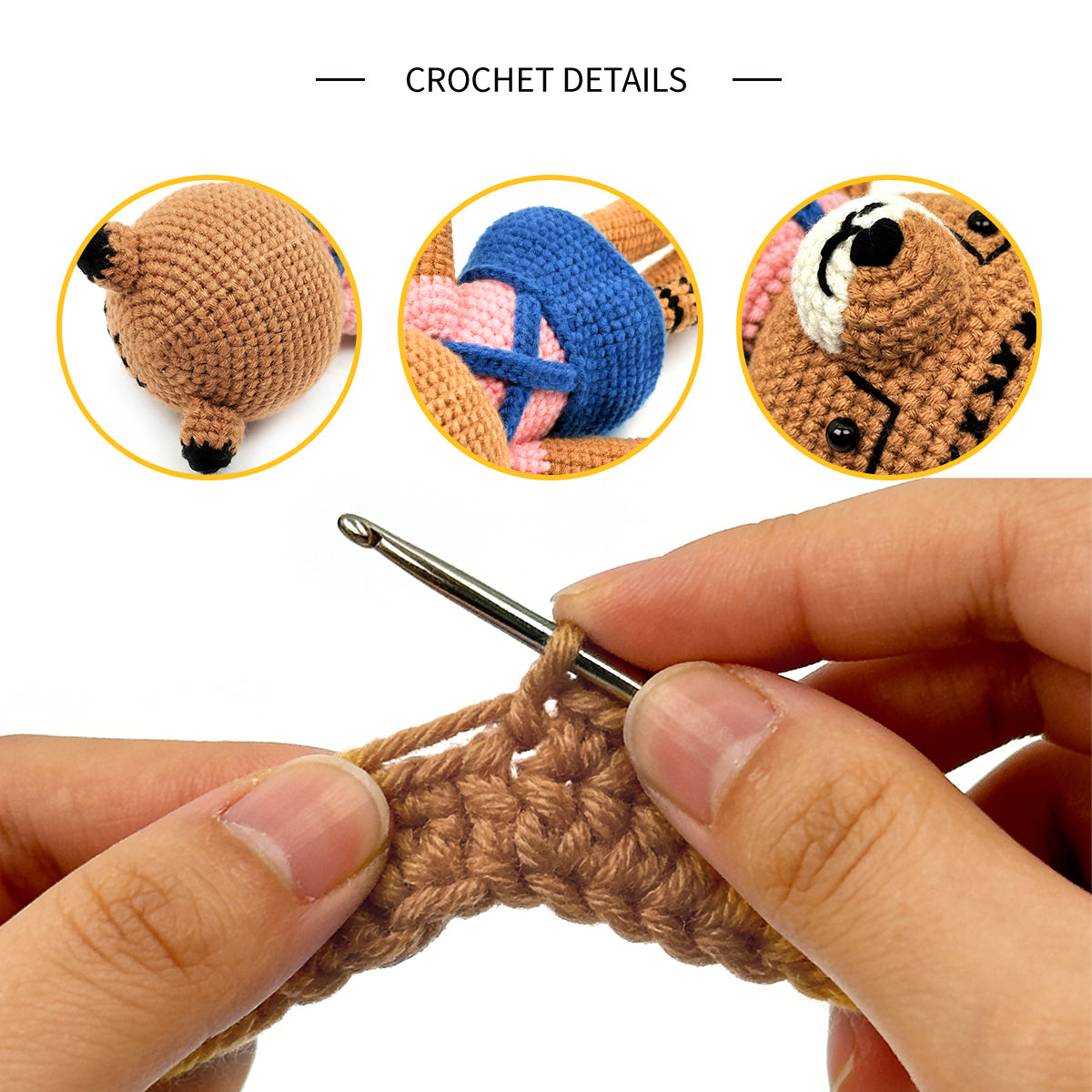 Handmade Crochet Tiger Plush Toy - Amigurumi Safari Animal Baby Gift