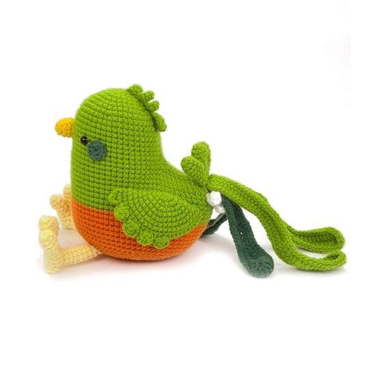Crochet Parrot Plush Toy, Handmade Amigurumi Bird Doll Gift