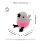 Crochet Bird Plush Toy, Handmade Gray Pink Amigurumi Animal Doll Gift