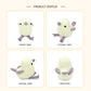 Crochet Bird Plush Toy, Handmade Cream Amigurumi Animal Doll Gift