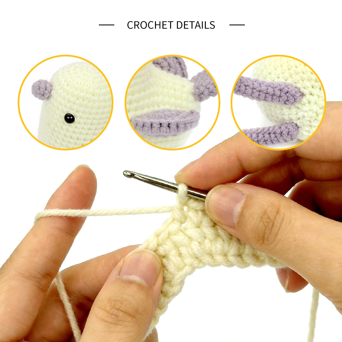 Crochet Bird Plush Toy, Handmade Cream Amigurumi Animal Doll Gift