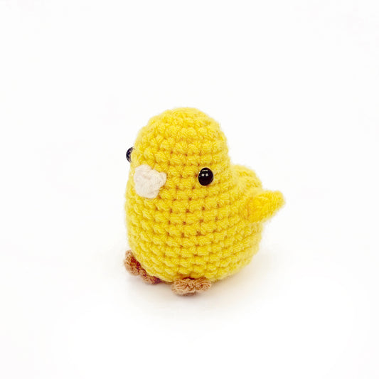 Crochet Chick Plush Toy, Handmade Yellow Amigurumi Bird Doll Gift