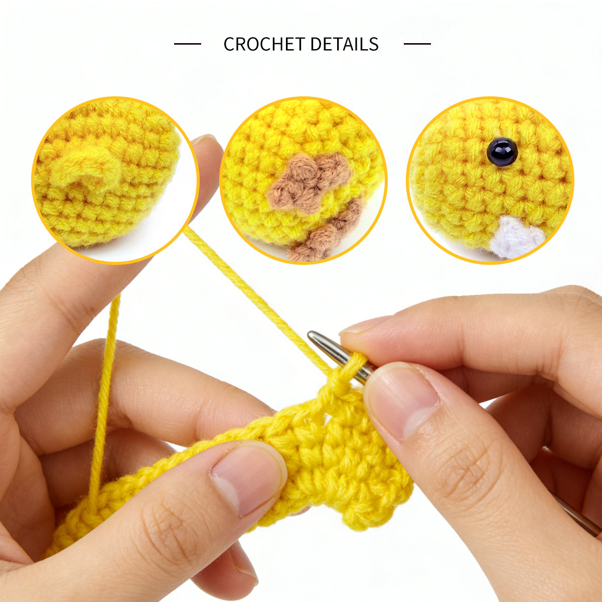 Crochet Chick Plush Toy, Handmade Yellow Amigurumi Bird Doll Gift