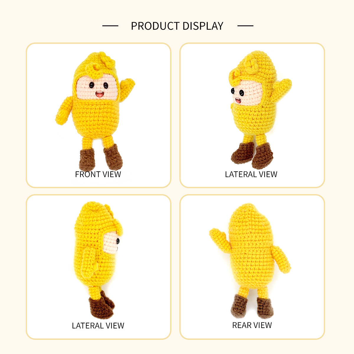 Crochet Chick Doll, Handmade Yellow Amigurumi Plush Toy for Kids Gift