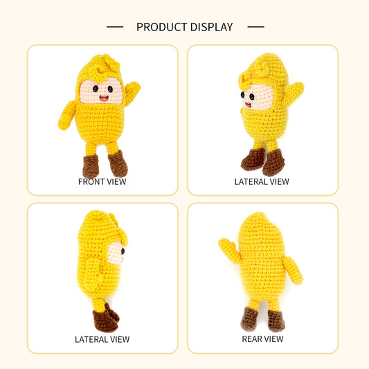 Crochet Chick Doll, Handmade Yellow Amigurumi Plush Toy for Kids Gift