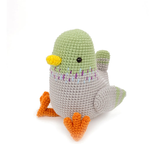 Crochet Pigeon Plush Toy, Handmade Amigurumi Bird Doll Gift