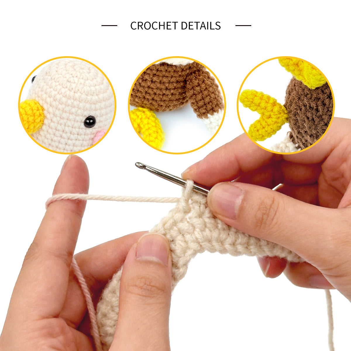 Crochet Eagle Plush Toy, Handmade Amigurumi Bird Doll Gift