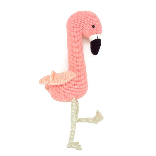 Crochet Flamingo Plush Toy, Handmade Pink Amigurumi Bird Doll Gift