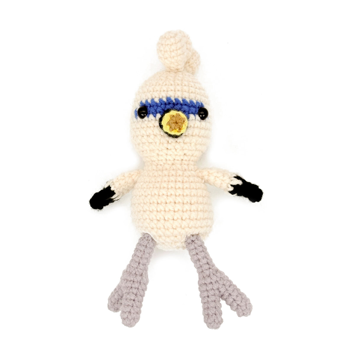 Crochet White Bird Plush Toy, Handmade Amigurumi Parrot Doll Gift