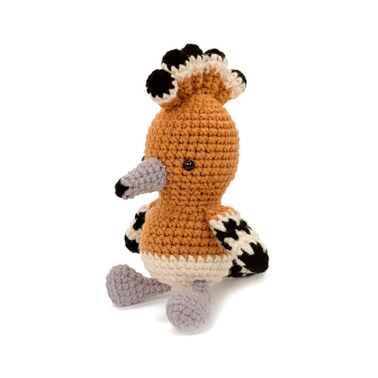 Crochet Hoopoe Bird Plush Toy, Handmade Amigurumi Animal Doll Gift