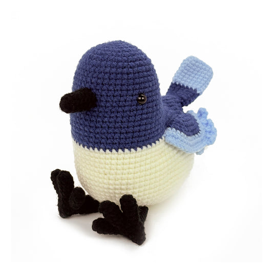Crochet Blue Bird Plush Toy, Handmade Amigurumi Animal Doll Gift