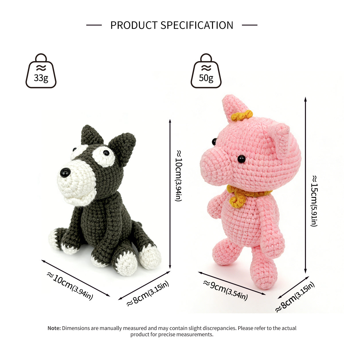 Three Little Pigs and Big Bad Wolf Crochet Toy Set - Storytime Amigurumi