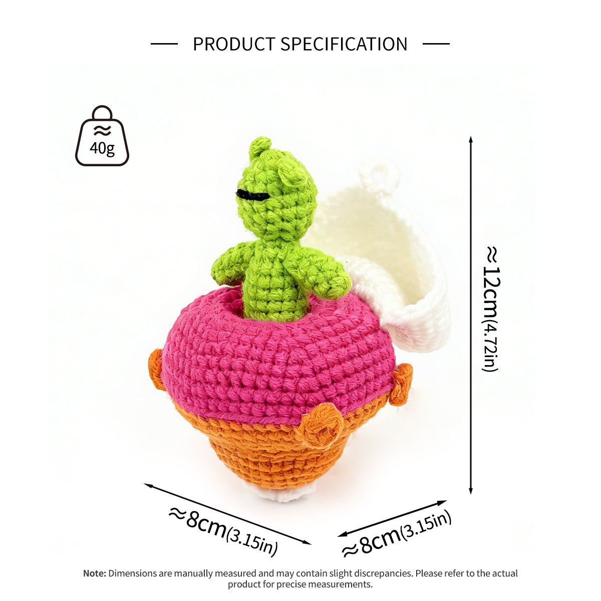 Handmade Crochet Alien in UFO Toy - Amigurumi Space Theme Nursery Decor