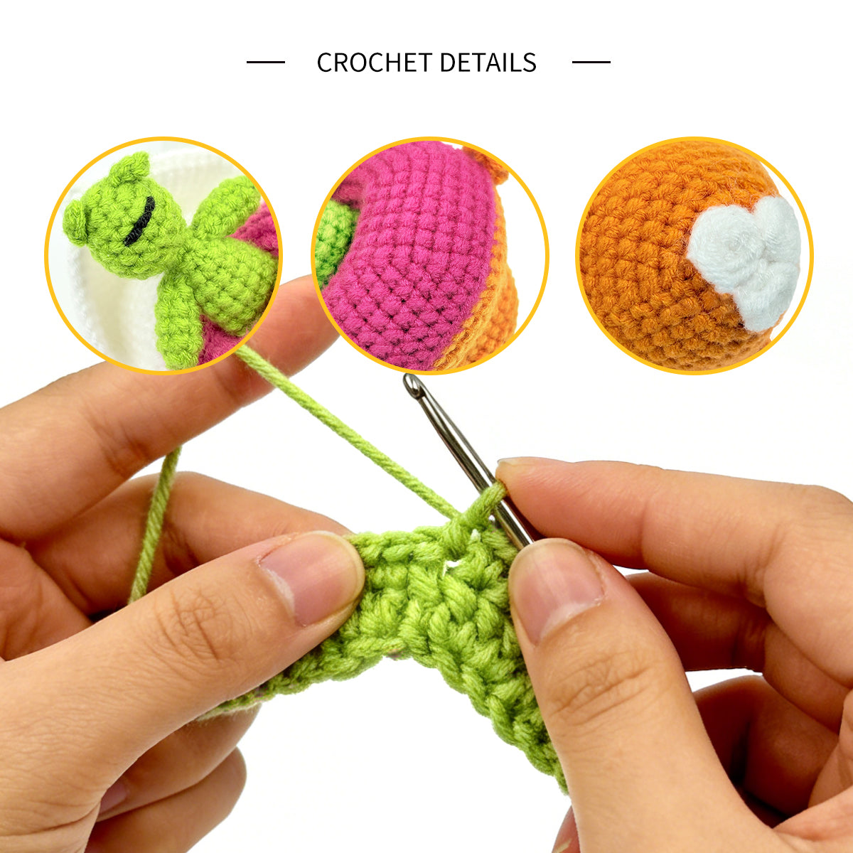 Handmade Crochet Alien in UFO Toy - Amigurumi Space Theme Nursery Decor